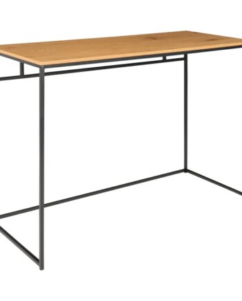 Skrivebord Med Sort Ramme Og Egetræslook Bordplade 100x45x75 Cm 2402055