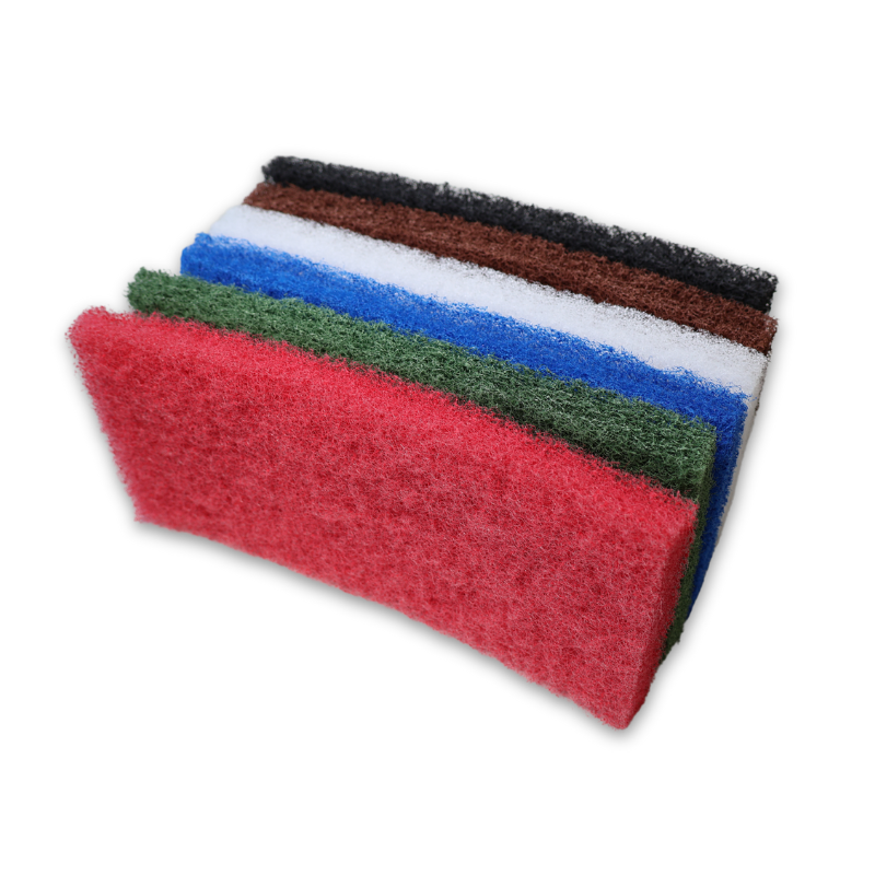 Skurenylon Til Rengøring 115x250x20mm 10 Stk Pakke Farver Hvid