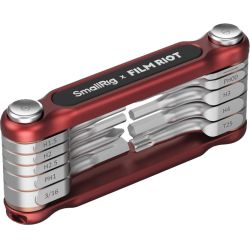 Smallrig 4813   Film Riot 10-in-  Folding Wrench Set With Multiple Angle Positioning Red