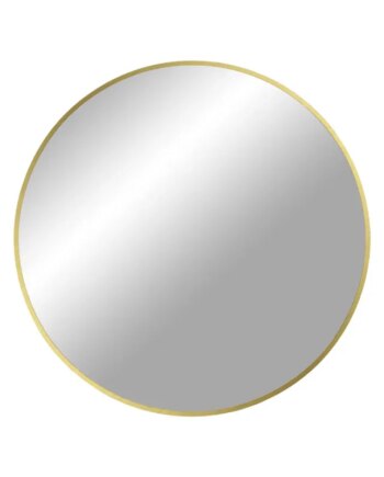 Spejl Med Ramme   Messing Look ø60 Cm 4001450
