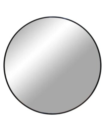 Spejl Med Ramme   Sort ø60 Cm 4001470