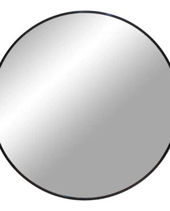 Spejl Med Ramme   Sort ø80 Cm 4001480