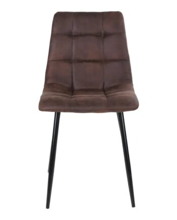 Spisebordsstol   Mørkebrunt Microfiber Med Sorte Ben 1001191