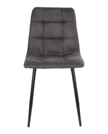 Spisebordsstol   Mørkegråt Microfiber Med Sorte Ben 1001192