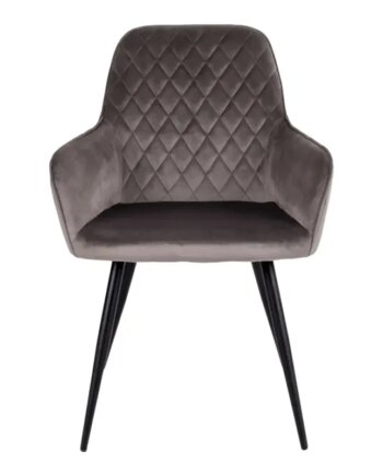 Spisebordsstol   Mushroom Velour Med Sorte Ben Hn1208 1001154