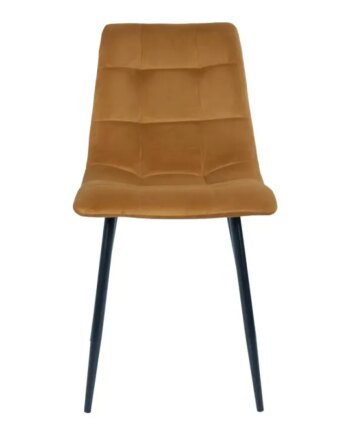 Spisebordsstol   Sennepsgul Velour Med Sorte Ben Hn1004 1001193