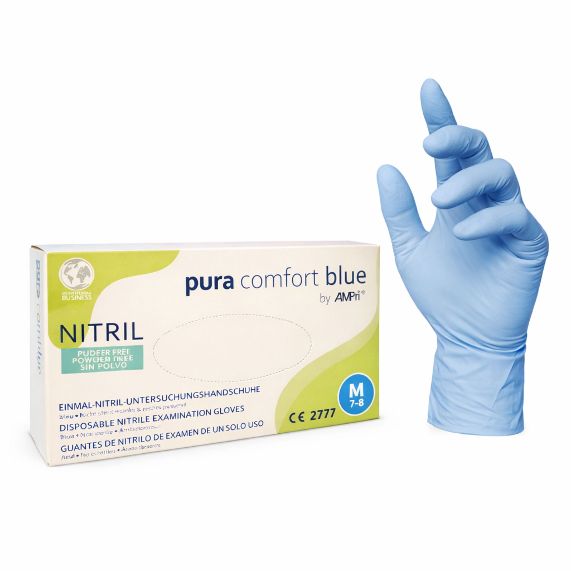 100 Stk  Pura Comfort Nitrilhandsker Blå Størrelse