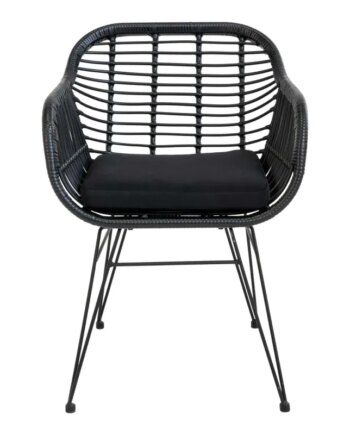 Stol   Sort Polyrattan Med Hynde 7001051