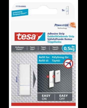 Tesa Dobbeltklæbende Strips Til Tapet Og Gips      Kg    Stk