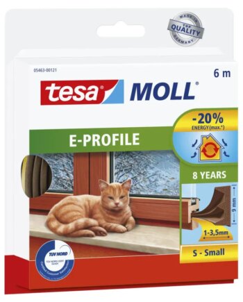 Tesa Tætningsliste  -profil Gummi Brun     9mmx6m