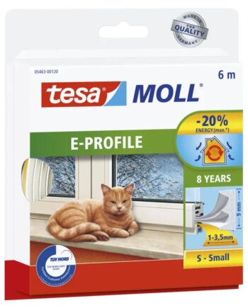 Tesa Tætningsliste  -profil Gummi Hvid     9mmx6m