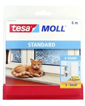Tesa Tætningsliste Moll  -profil Hvid      9mmx6m