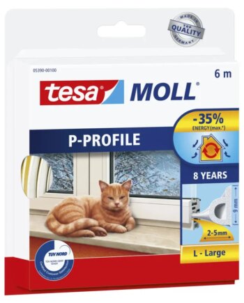 Tesa Tætningsliste  -profil Hvid                    9mmx6m