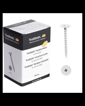 Troldtekt Struktur Skrue Træ Stål Hvid           2x70mm