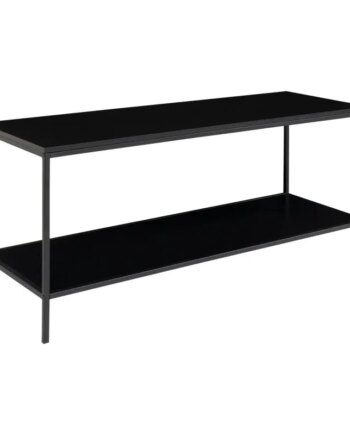 Tv-bord Med Sort Ramme Og To Sorte Hylder 100x36x45 Cm 2501030