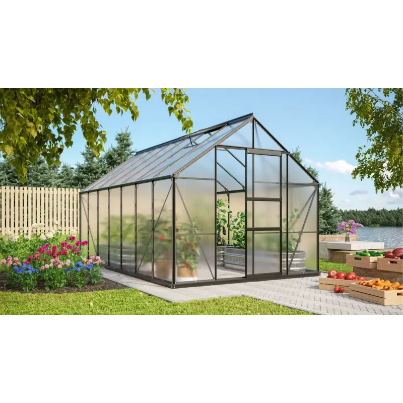 Vitavia Merkur 11500 Sort Drivhus 6mm Poly Sokkel