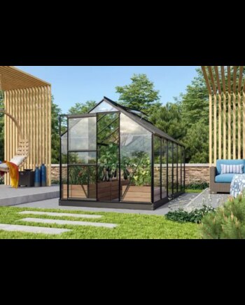 Vitavia Venus 7500 Sort Drivhus 3mm Delt Glas   Sokkel
