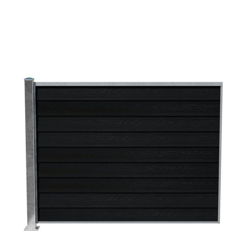 Wimex Fag Glyngøre Royal T140  -profil Wpc Sort Galv  Stolpe   Fod 1400   1893 Mm