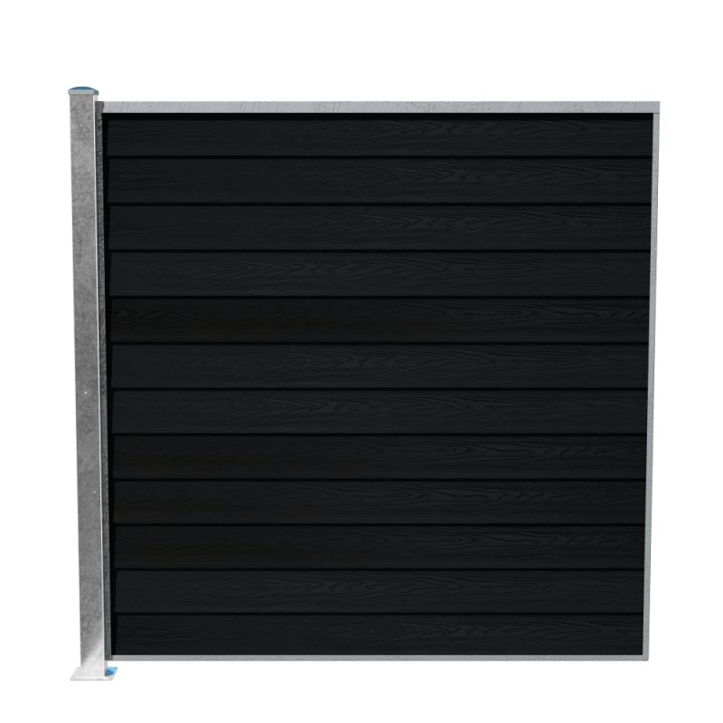 Wimex Fag Glyngøre Royal T180  -profil Wpc Sort Galv  Stolpe   Fod 1800   1893 Mm