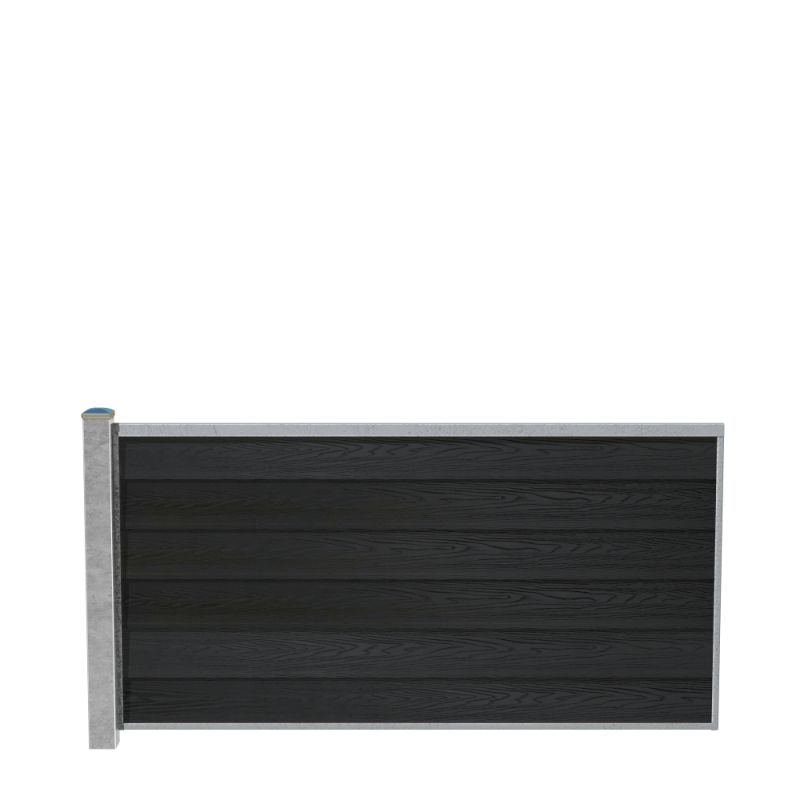 Wimex Fag Glyngøre Royal T90  -profil Wpc Sort Galv  Stolpe 900   1893 Mm