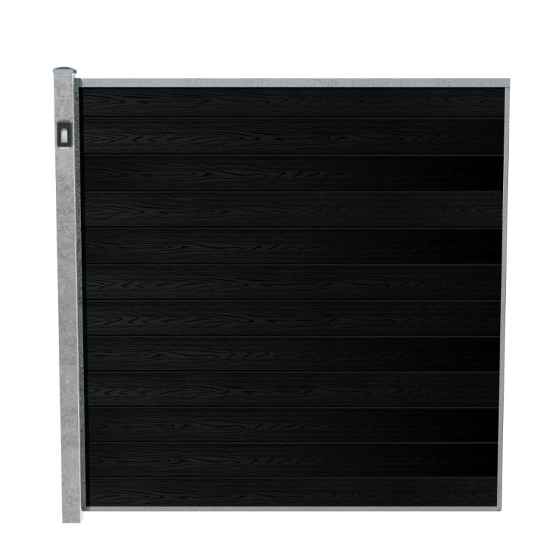 Wimex Fag Glyngøre Superb T180  -profil Wpc Sort Galv  Stolpe    Lys