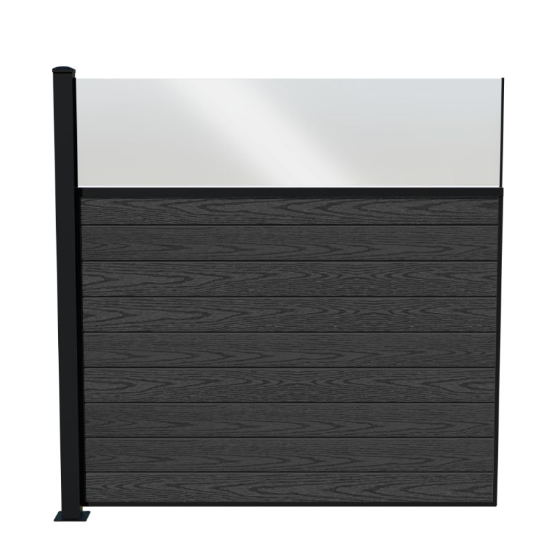 Wimex Fag Med Glas Fur Classic T180  -profil Wpc Koksgrå Pulverlak Stolpe    Fod 1800