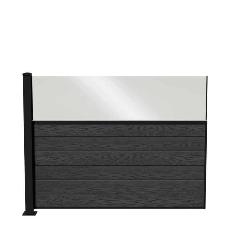 Wimex Fag Med Glas Fur Classic T140  -profil Wpc Koksgrå Pulverlak Stolpe    Fod 1400