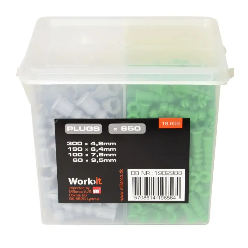 Workï It Plugs-sortiment   Boks             10   Mm 650 Assorterede