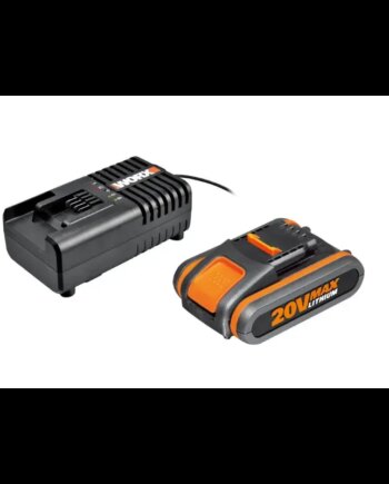 Worx Batteri Sæt 20v   0ah 2a Lader 60 Min