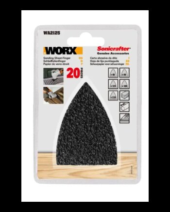 Worx 20pc Sandpaper Finger Kit 40ï  80ï  120ï  180ï  220ï