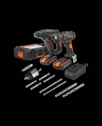 Worx  20v Combo  Wx100     Wx390    2x2 0ah   -5hr Oplader  Tool Box Wa4229