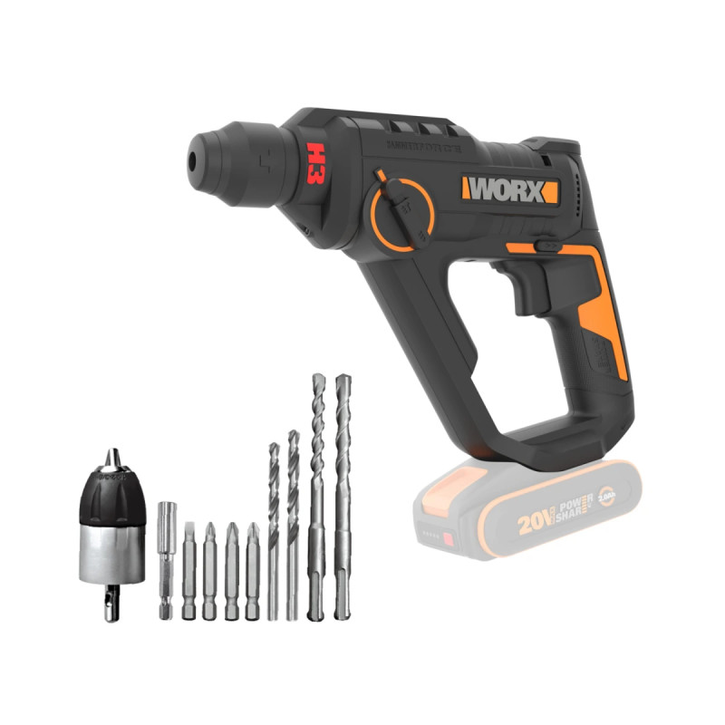 Worx 20v Powershare H3 Borehammer Solo Wx391