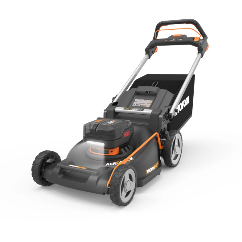 Worx 20v Powershare Nitro Plæneklipper Med Stk 0ah Batterier Og Dobbeltlader Wg760e