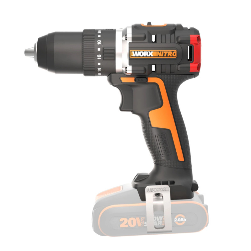 Worx 20v Powershare Nitro Slagbore- Skruemaskine Solo Wx355