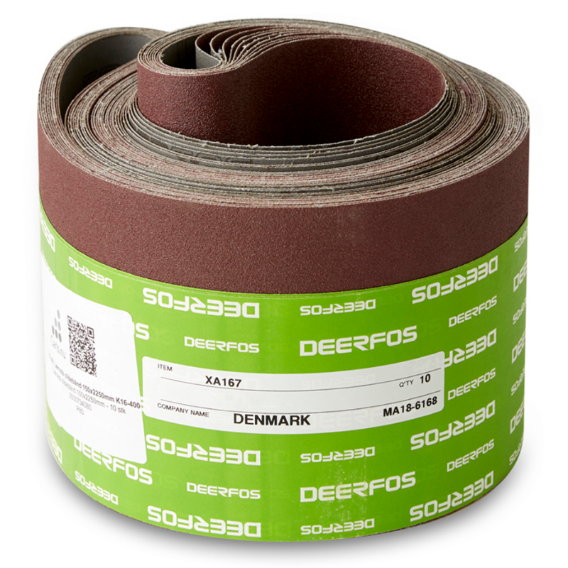 150x2510mm Lærreds Slibebånd 10 Stk  Korn P60