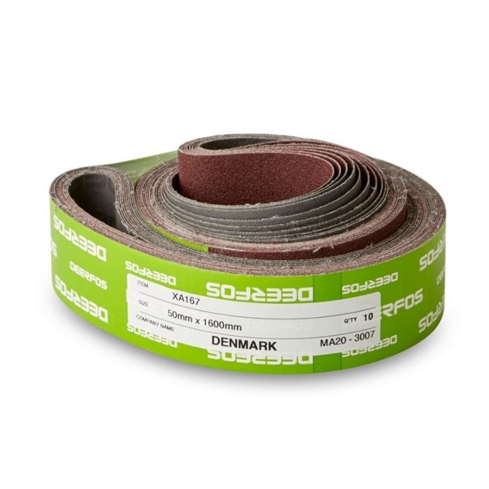 50x1600mm 10 Stk  Lærreds Slibebånd  Korn P40