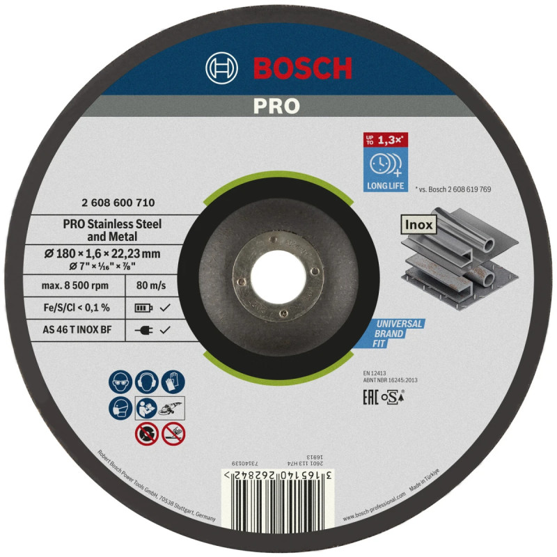 Bosch Rapido Skæreskive Inox 180 2608600710