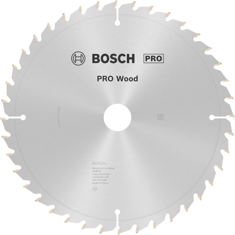 Bosch Rundsavsklinge 254x30mm 40t 10gr Træ 2608640438