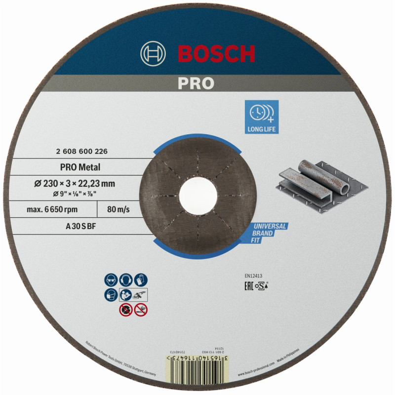 Bosch Skæreskive Krøp 230x3 Metal 2608600226
