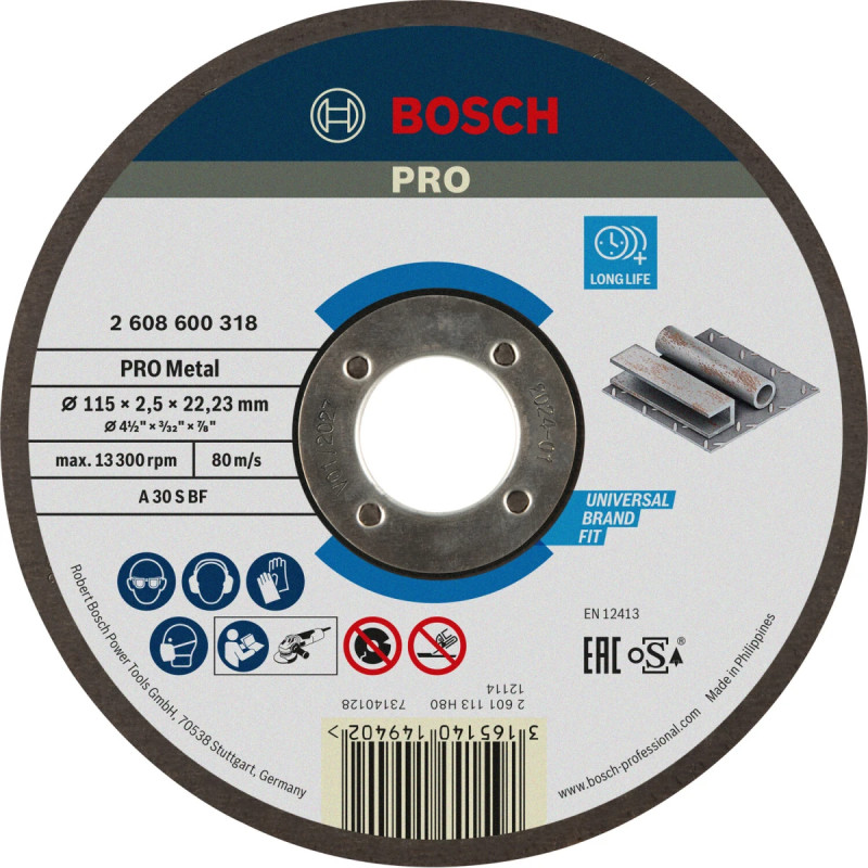 Bosch Skæreskive Metal 115x2 5mm 2608600318