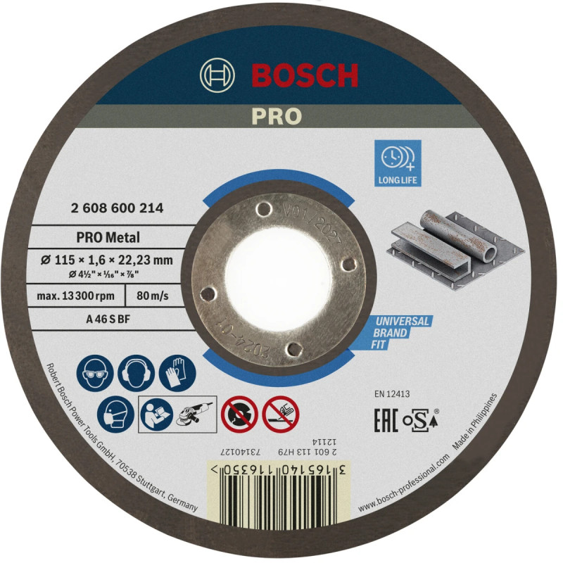 Bosch Skæreskive 115x1   Metal 2608600214