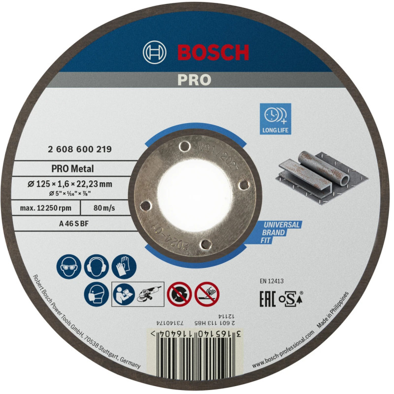 Bosch Skæreskive 125x1   Metal 2608600219
