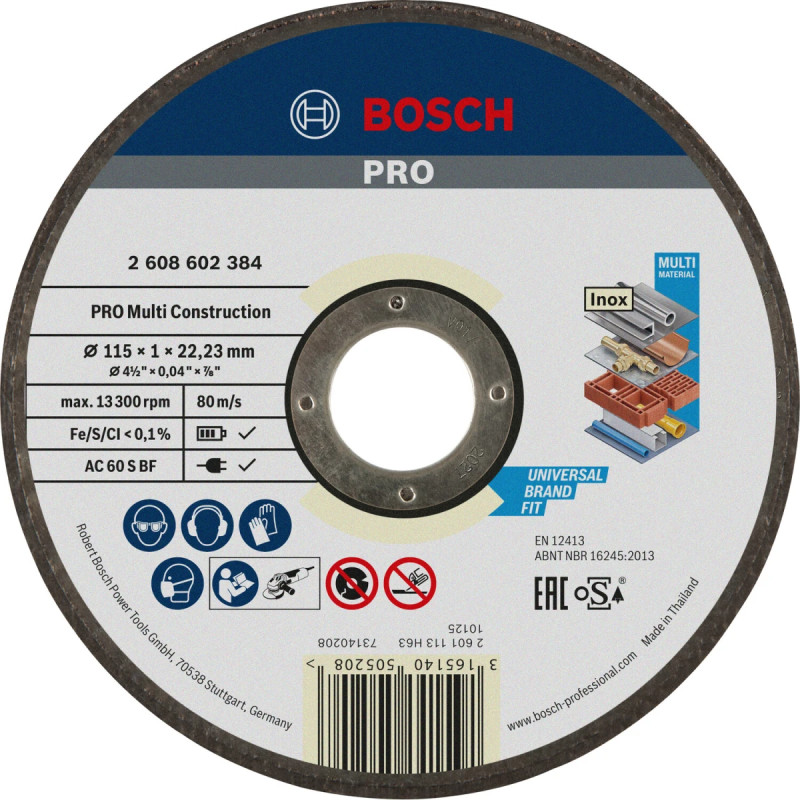 Bosch Skæreskive 115x1 0x22 23mm Multiconstr 2608602384