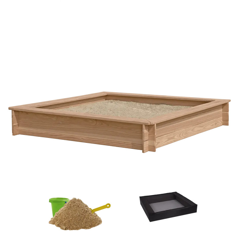 Nordic Play Sandkasse   Lærk 150   150 Cm Inkl  Net Og 200 Kg Sand