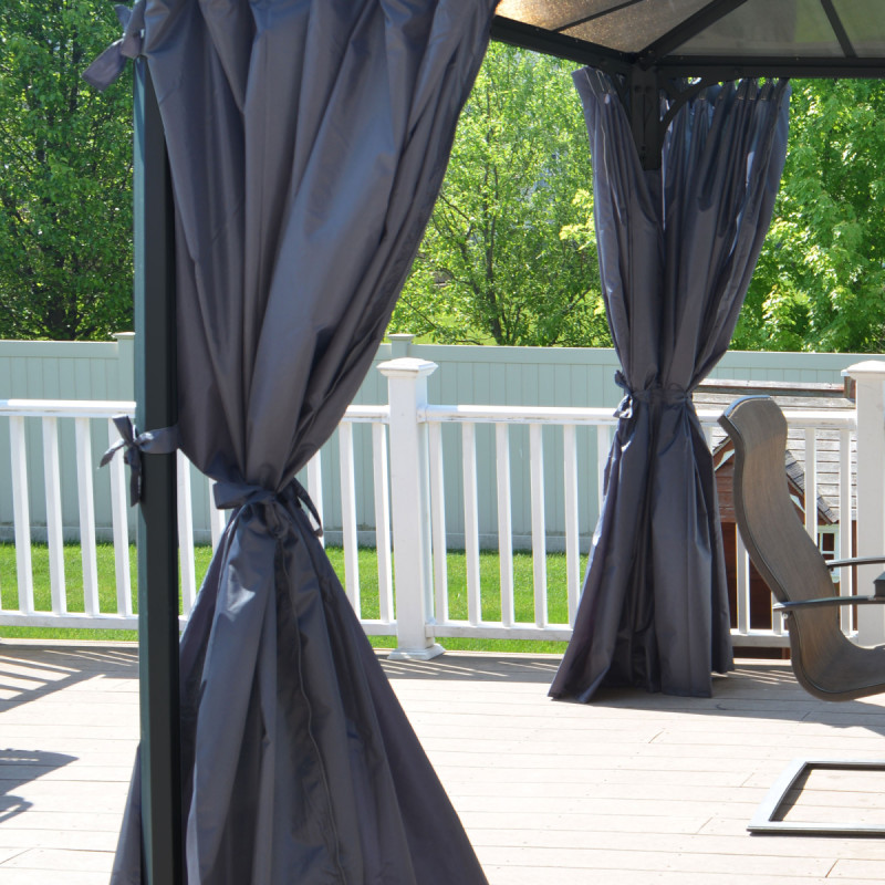 Palram Canopia Gardinsæt Til Palermo 3000 3600  Milano 3000 Og Martinique 3600   Antracitgrå