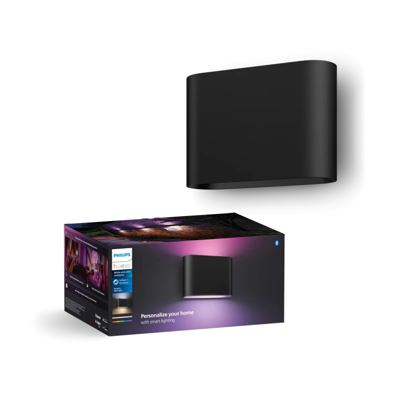 Philips Hue Dymera White And Color Ambiance Udendørs Op Ned Væglampe Sort Ip44 2x10w