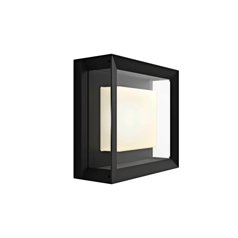 Philips Hue Econic White And Color Ambiance Firkantet Udendørs Væglampe Sort 15w