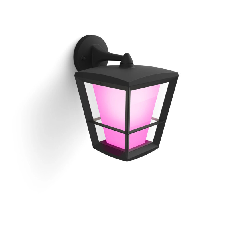 Philips Hue Econic White And Color Ambiance Nedadvendt Udendørs Væglampe Sort 15w
