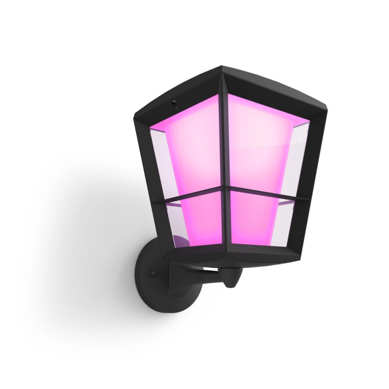 Philips Hue Econic White And Color Ambiance Udendørs Opadrettet Væglampe Sort 15w