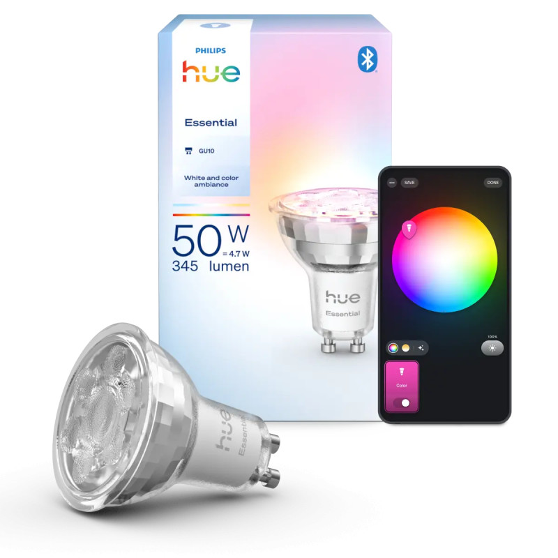 Philips Hue Essential White And Color Ambiance Gu10 Spotpære 345 Lm   7w  -pak